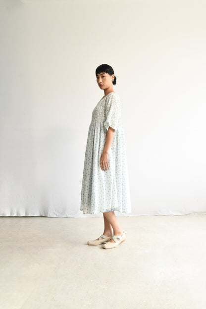 Maku Jurel Handwoven Dress Blue Dots-Maku-Thistle Hill