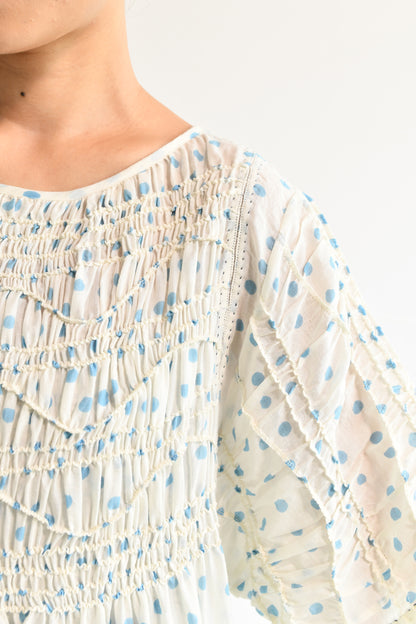 Maku Jurel Handwoven Dress Blue Dots-Maku-Thistle Hill