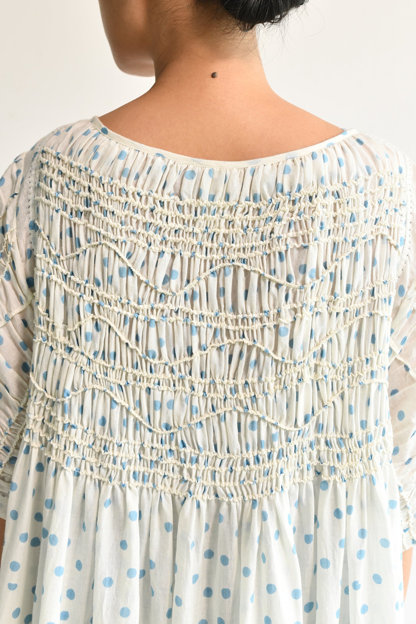 Maku Jurel Handwoven Dress Blue Dots-Maku-Thistle Hill