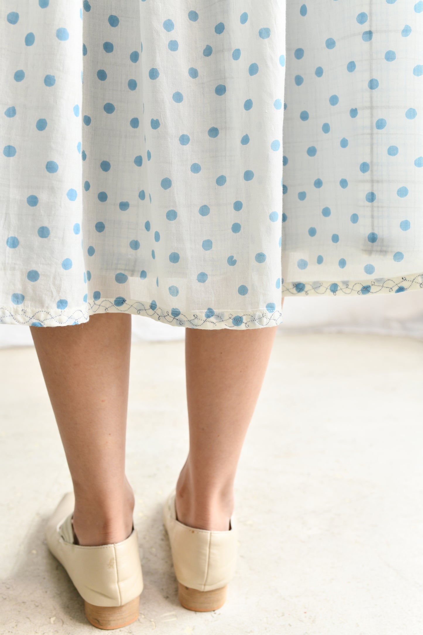 Maku Jurel Handwoven Dress Blue Dots-Maku-Thistle Hill