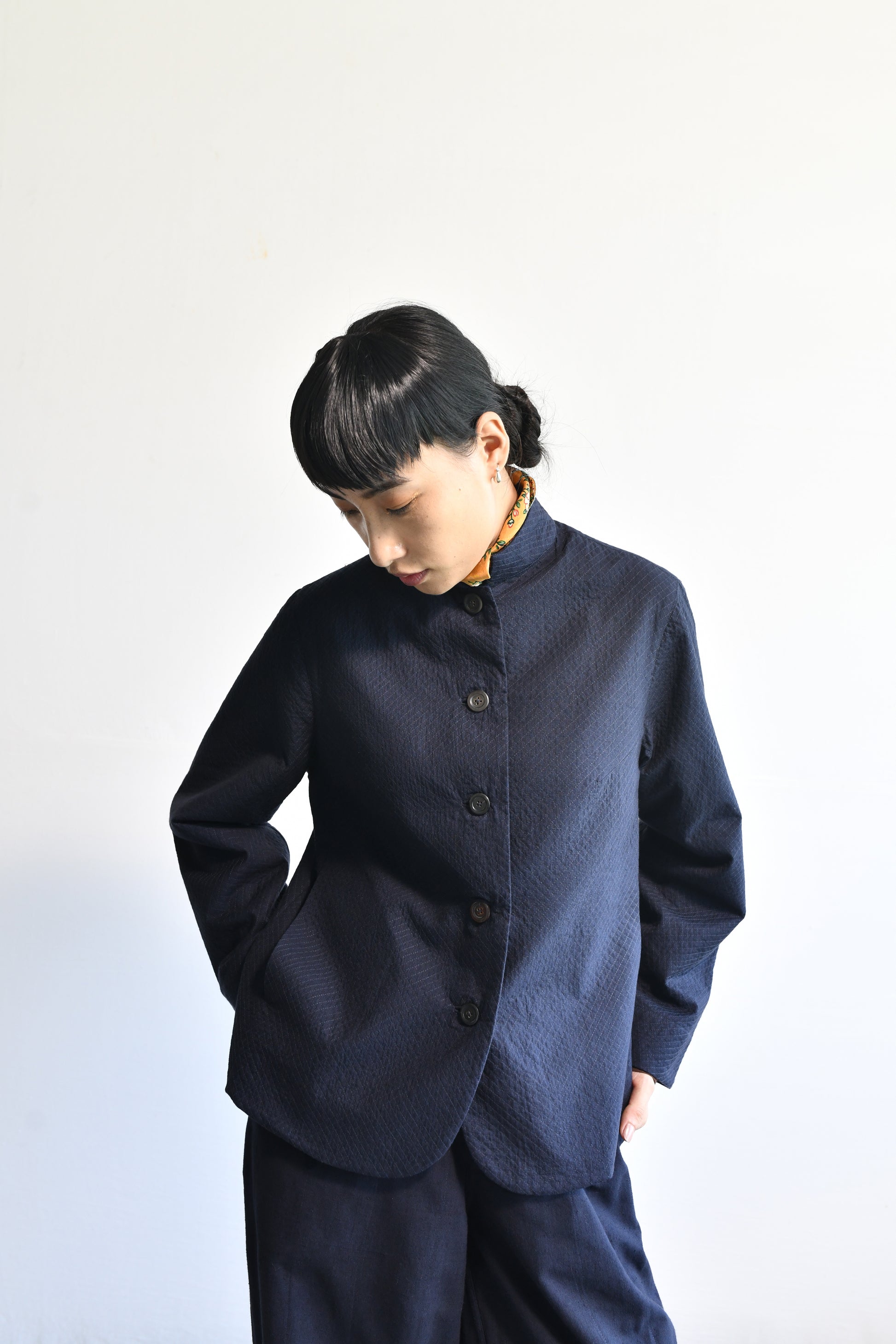 Maku Lutea Cotton Handwoven Jacket Navy-Maku-Thistle Hill