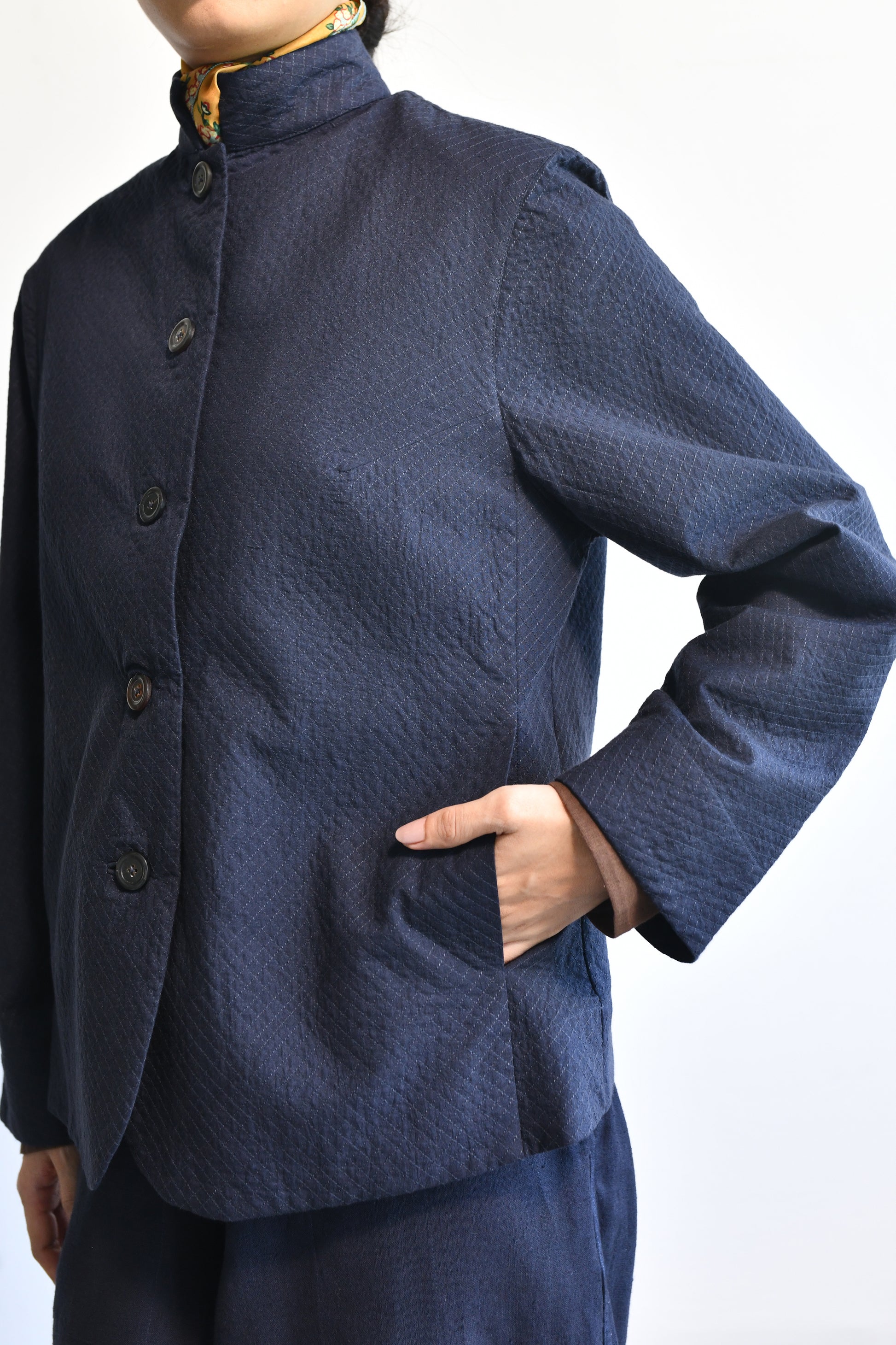 Maku Lutea Cotton Handwoven Jacket Navy-Maku-Thistle Hill