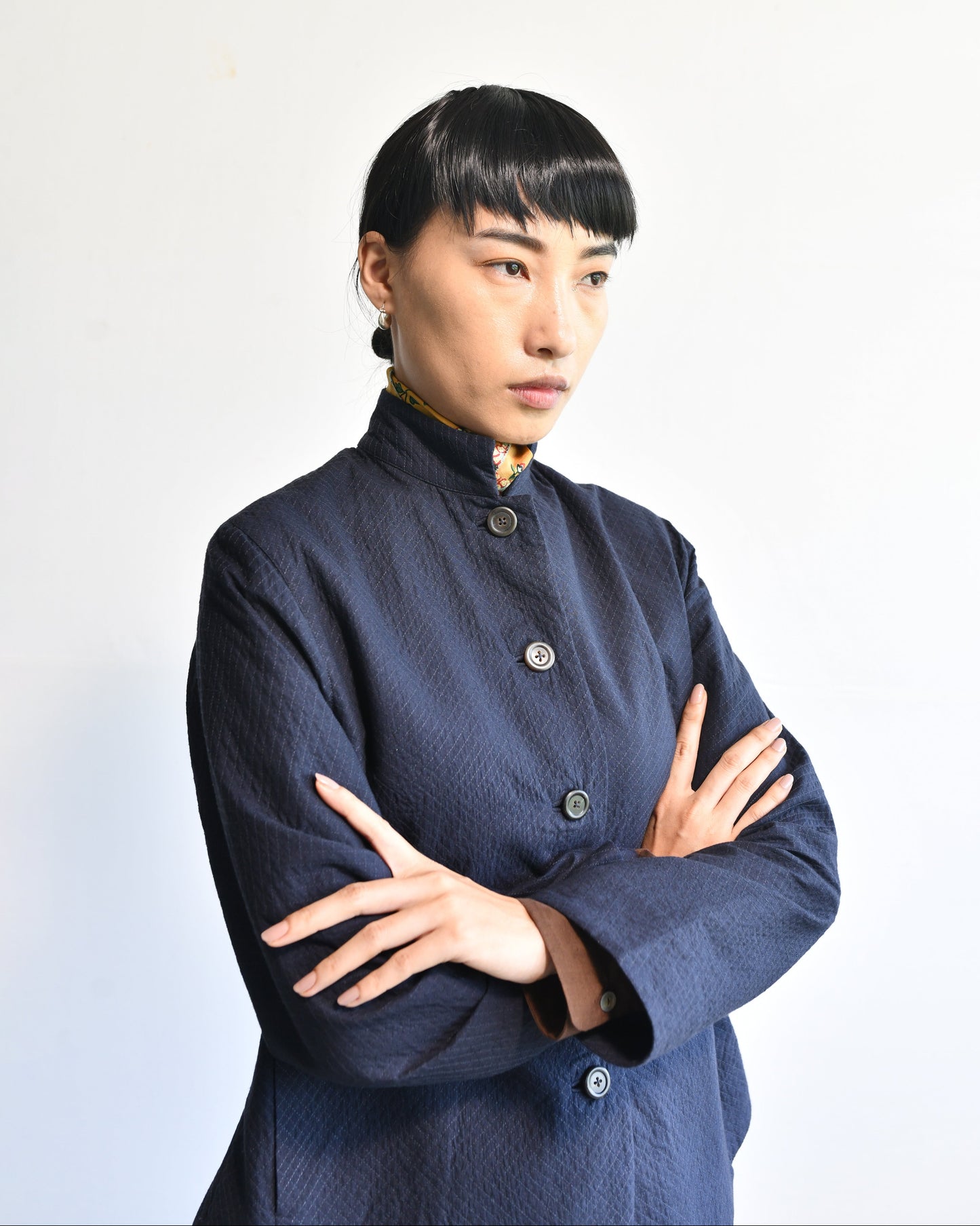 Maku Lutea Cotton Handwoven Jacket Navy-Maku-Thistle Hill