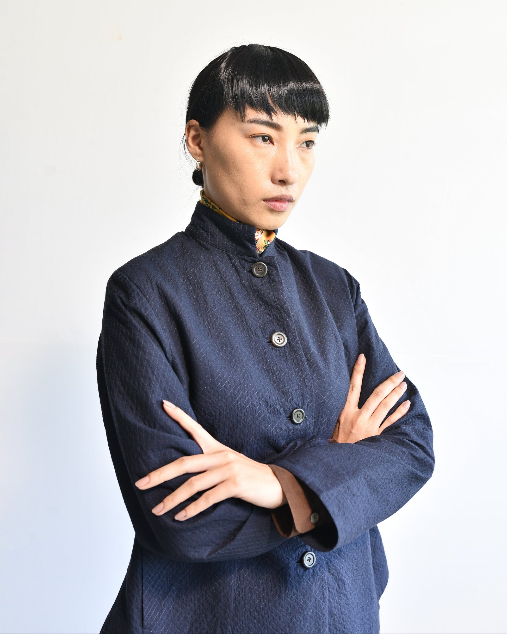 Maku Lutea Cotton Handwoven Jacket Navy-Maku-Thistle Hill
