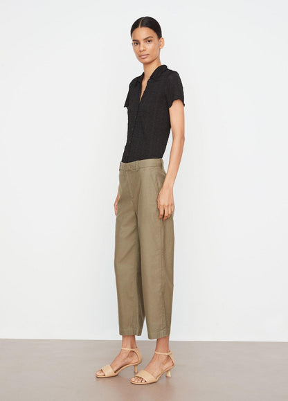 Vince Mid Rise Washed Cotton Crop Pant Olive-Vince-Thistle Hill