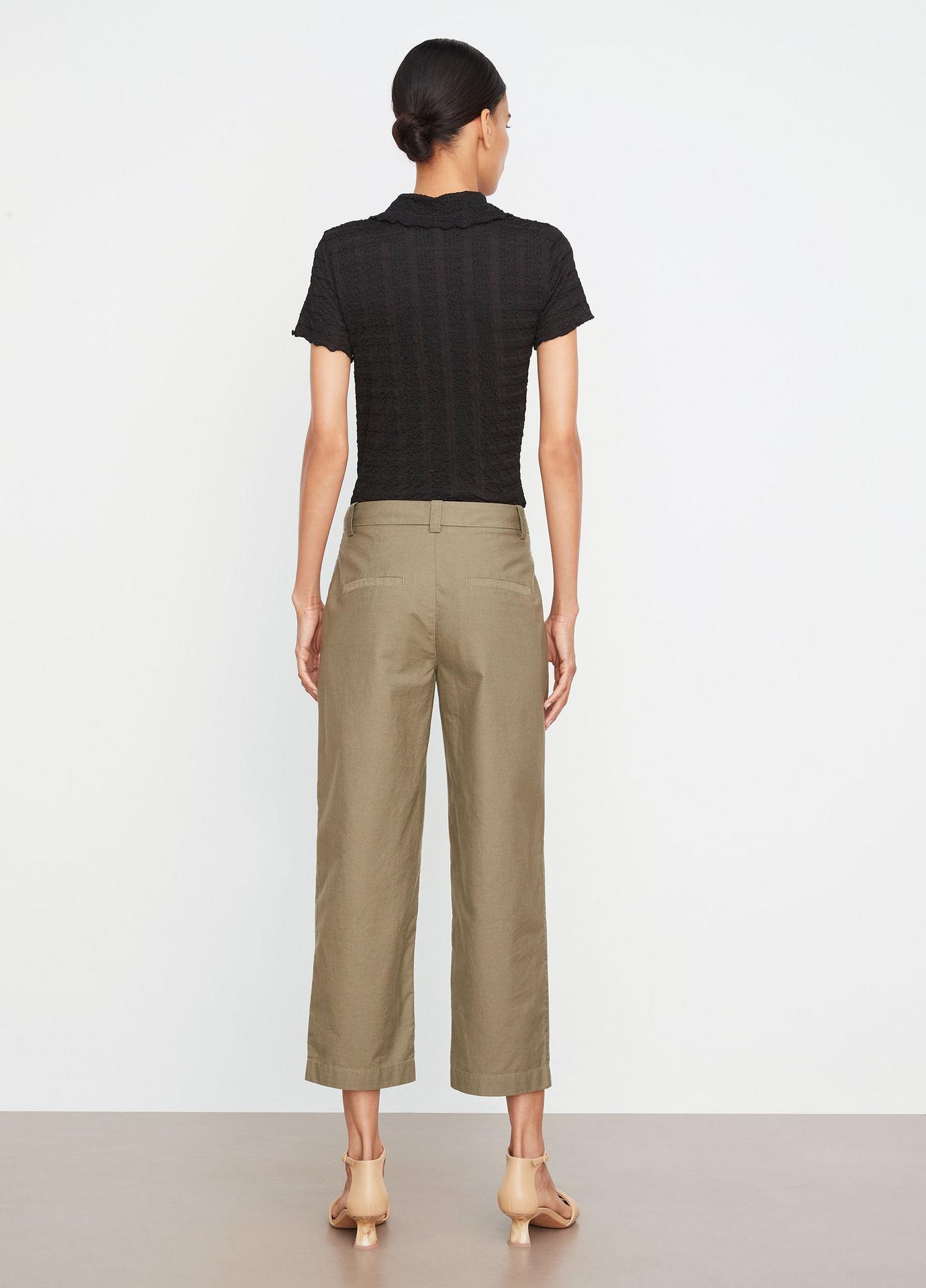 Vince Mid Rise Washed Cotton Crop Pant Olive-Vince-Thistle Hill