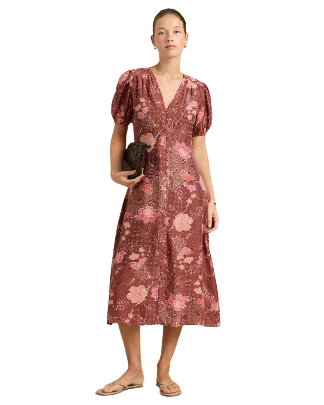 Hannah Art Wear Olivia Dress Bloom Burgundy-Hannah Art Wear-Thistle Hill