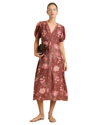 Hannah Art Wear Olivia Dress Bloom Burgundy-Hannah Art Wear-Thistle Hill