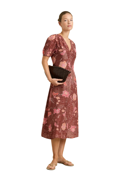 Hannah Art Wear Olivia Dress Bloom Burgundy-Hannah Art Wear-Thistle Hill
