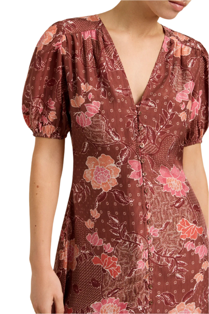 Hannah Art Wear Olivia Dress Bloom Burgundy-Hannah Art Wear-Thistle Hill