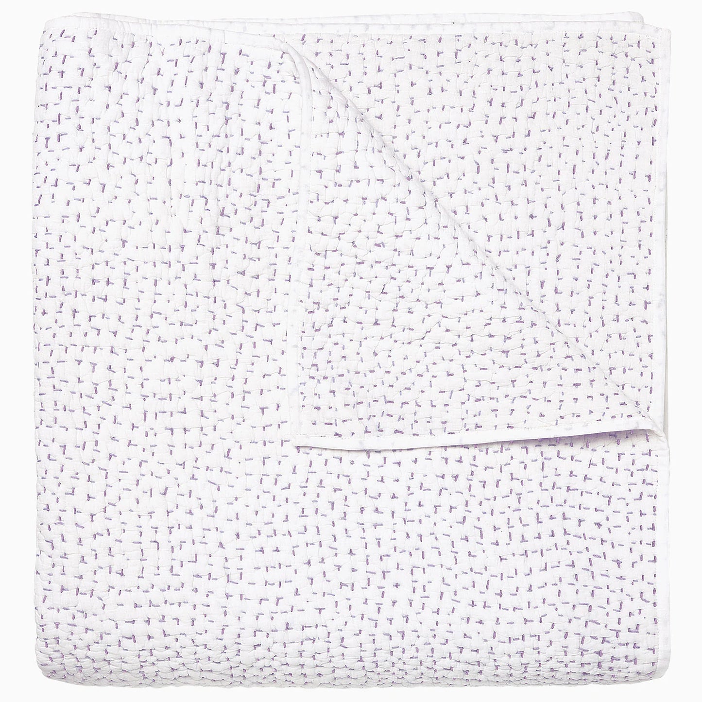 John Robshaw Hand Stitched Coverlet Lavendar-John Robshaw-Thistle Hill