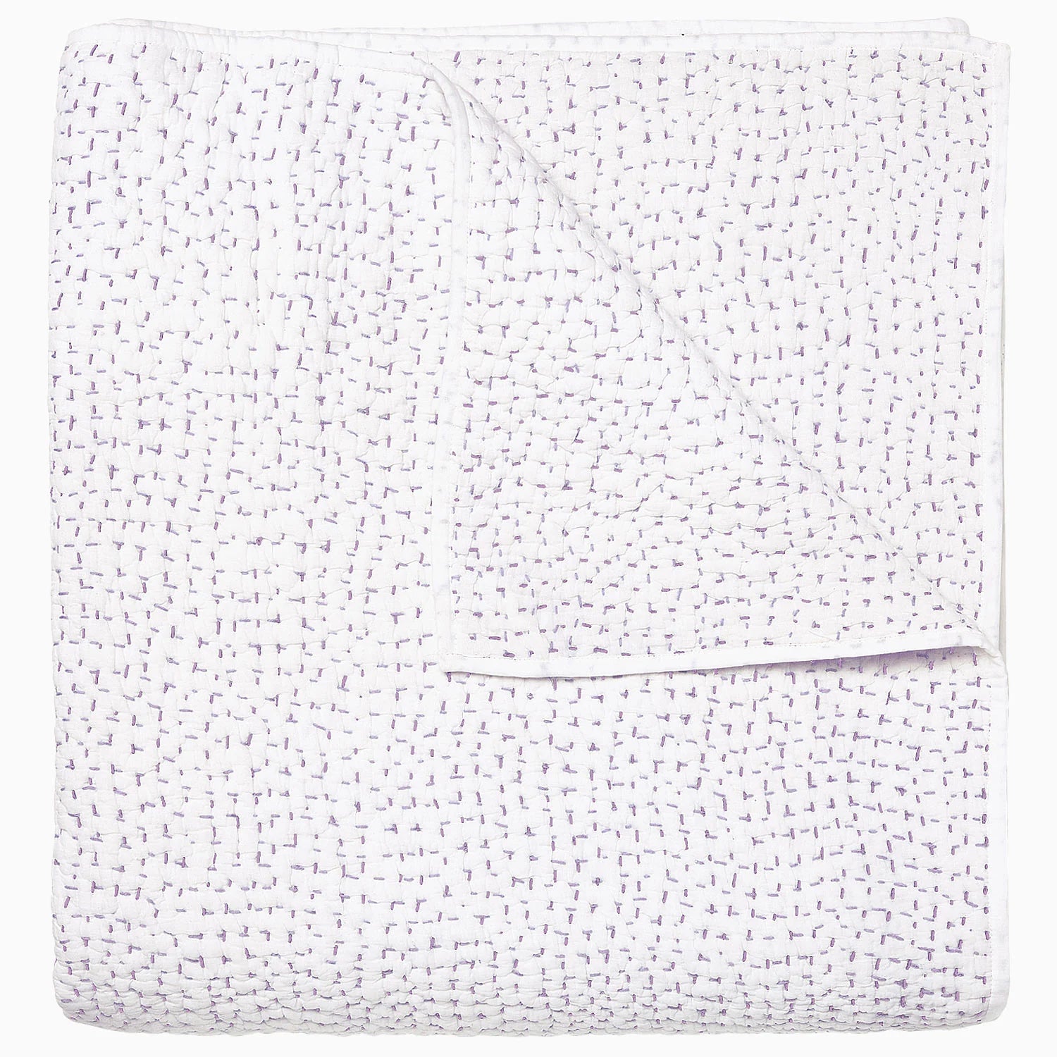 John Robshaw Hand Stitched Coverlet Lavendar-John Robshaw-Thistle Hill