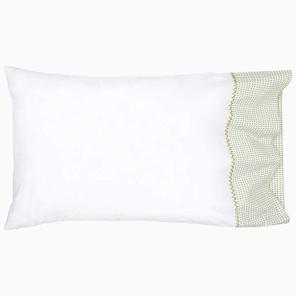 John Robshaw Cinde Cuff Sage Organic Sheet Standard Cases-John Robshaw-Thistle Hill