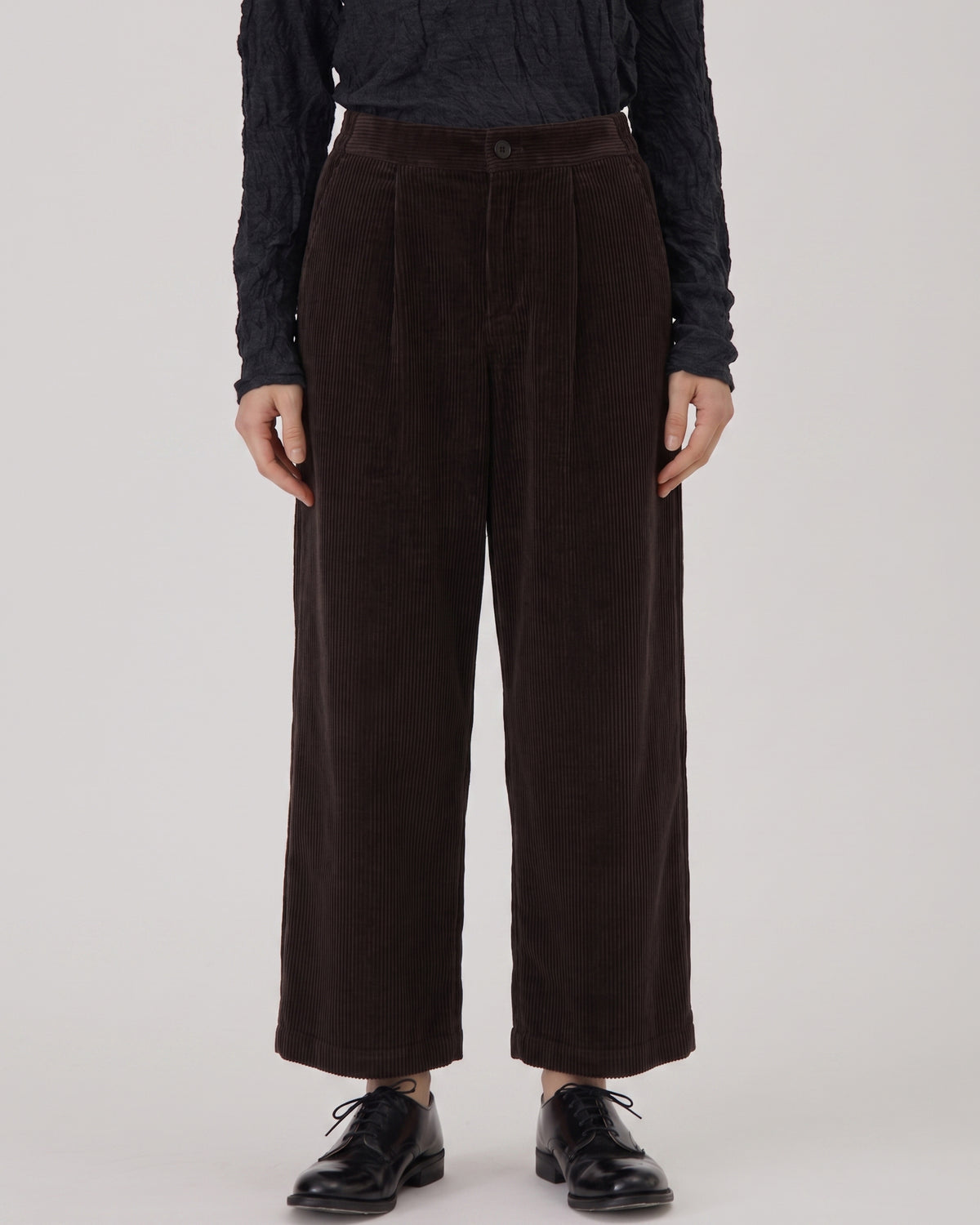 Pas De Calais Washed Corduroy Full-Length Wide Pants Brown-Pas De Calais-Thistle Hill