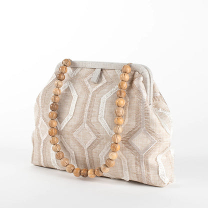 Marian Paquette Danielle Embroidered Taupe / White