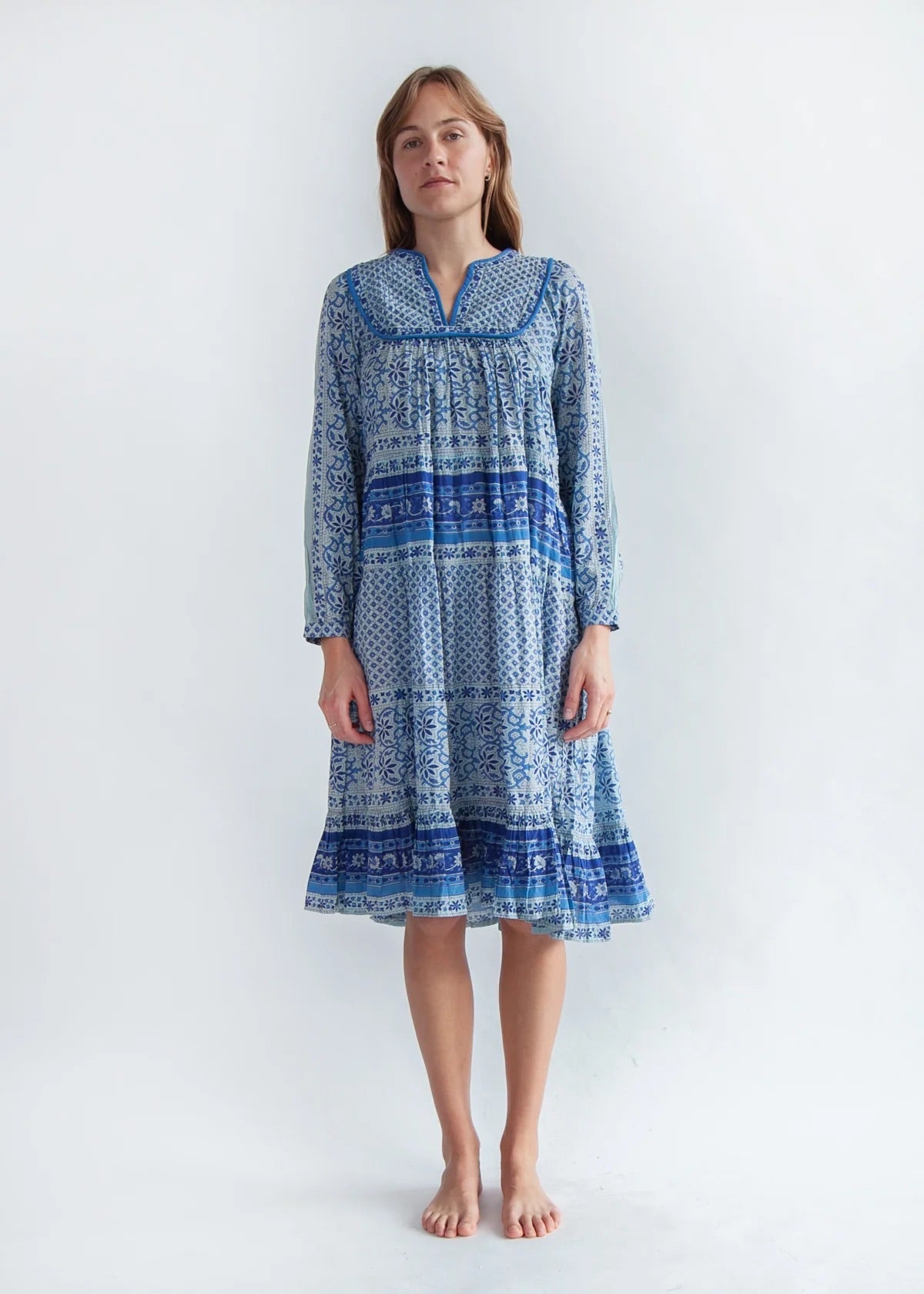 Matta Nitika Overdyed Dress in Blue-Matta-Thistle Hill