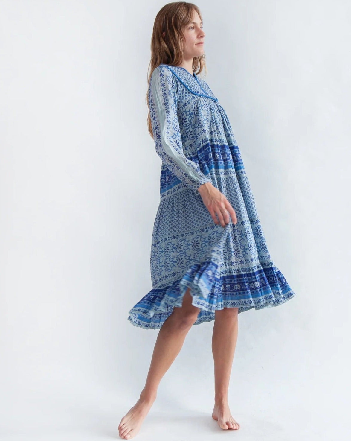 Matta Nitika Overdyed Dress in Blue-Matta-Thistle Hill