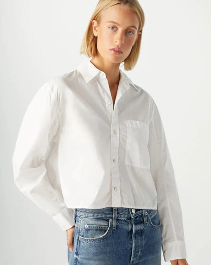 AMO Ruth Crop Shirt White-AMO-Thistle Hill