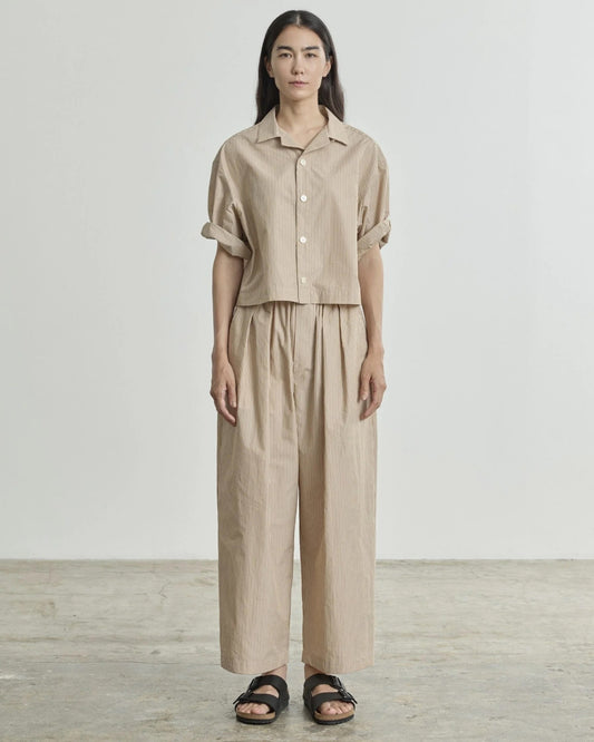 Nicholson & Nicholson Roma Top Beige Stripe-Nicholson & Nicholson-Thistle Hill
