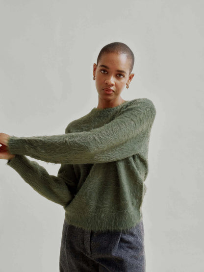 Sayaka Davis Shaggy Pullover Moss Green-Sayaka Davis-Thistle Hill