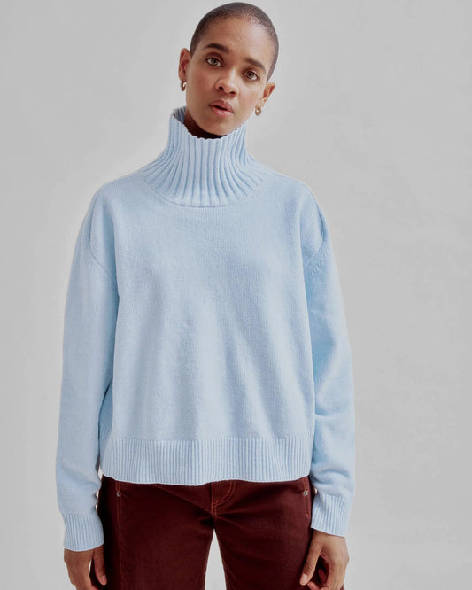 Sayaka Davis Highneck Sweater Baby Blue-Sayaka Davis-Thistle Hill