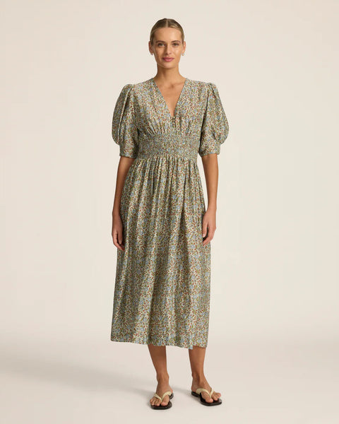 hannah round neck ribbed midi dress Hannah Art Wear Sophia Midi Dress Bonita Mint