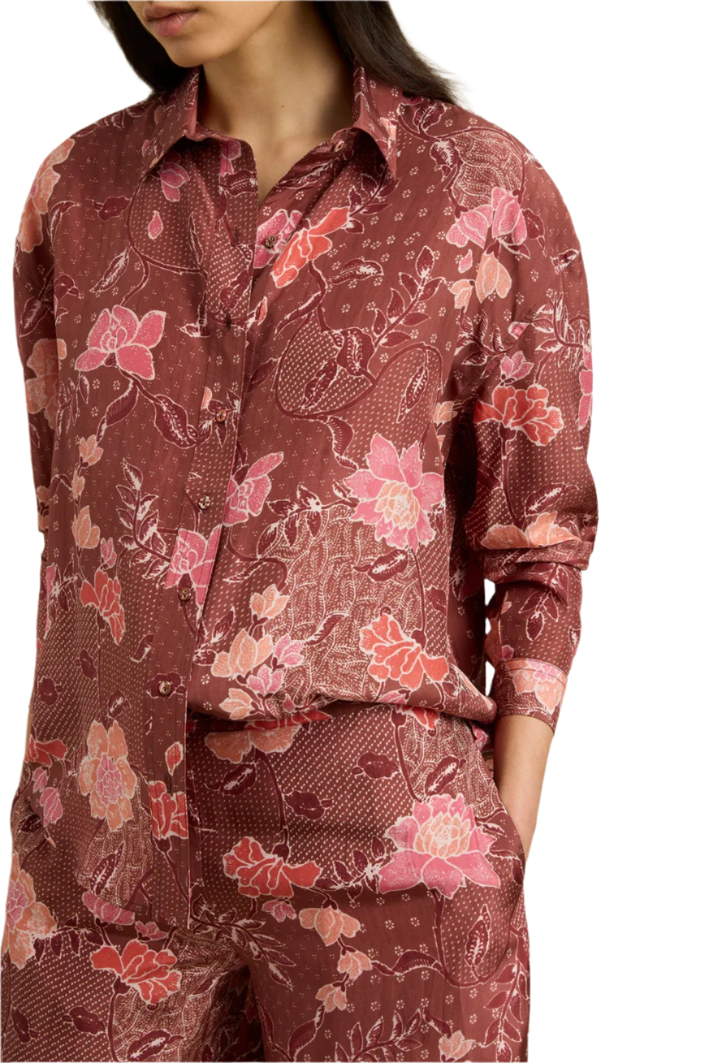 Hannah Art Wear Azra Pant Bloom Burgundy-Hannah Art Wear-Thistle Hill