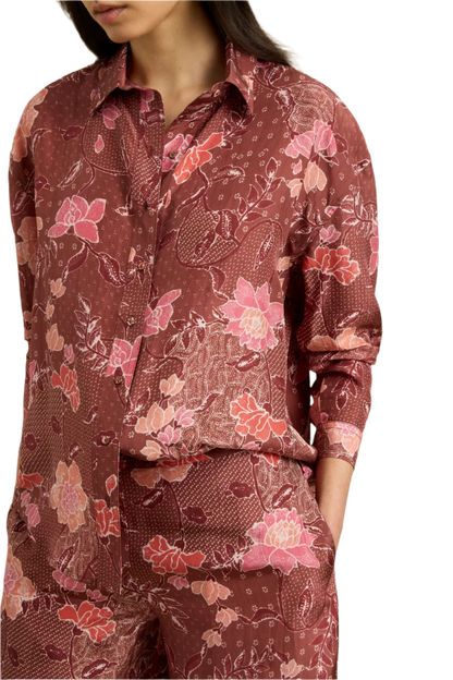 Hannah Art Wear Azra Pant Bloom Burgundy-Hannah Art Wear-Thistle Hill