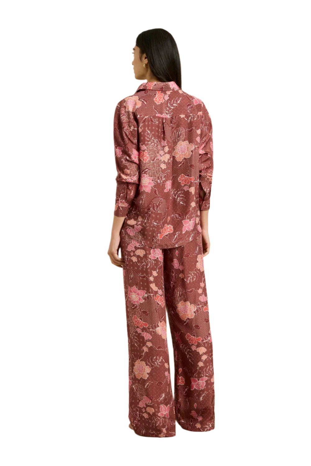 Hannah Art Wear Azra Pant Bloom Burgundy-Hannah Art Wear-Thistle Hill