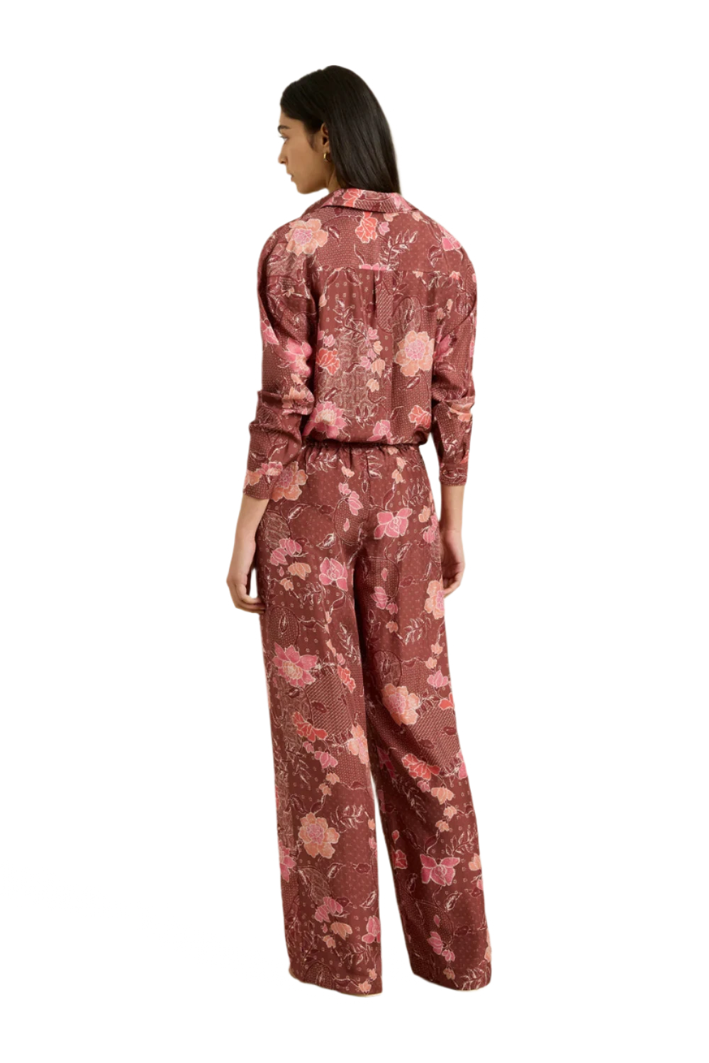 Hannah Art Wear Azra Pant Bloom Burgundy-Hannah Art Wear-Thistle Hill