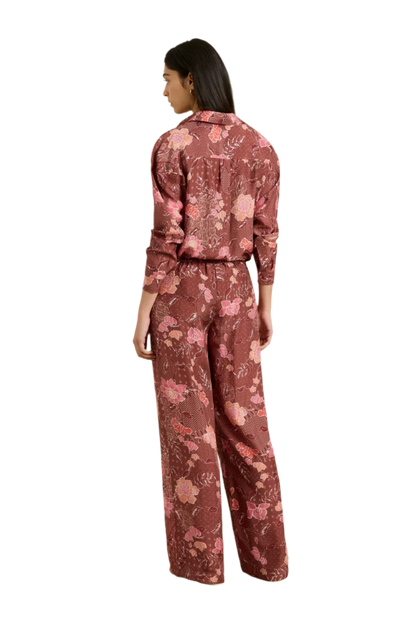 Hannah Art Wear Azra Pant Bloom Burgundy-Hannah Art Wear-Thistle Hill