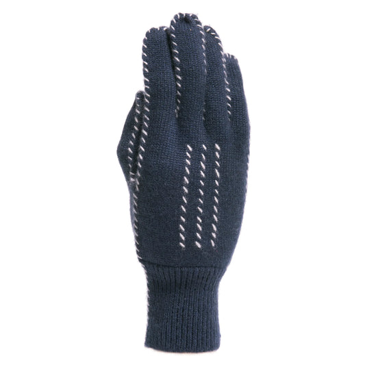 Meg Cohen Cashmere Stitch Gloves Navy + Ivory