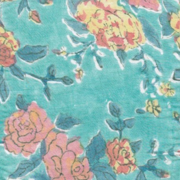 Kerry Cassill Standard Printed Pillowcase Aqua Rose-Kerry Cassill-Thistle Hill