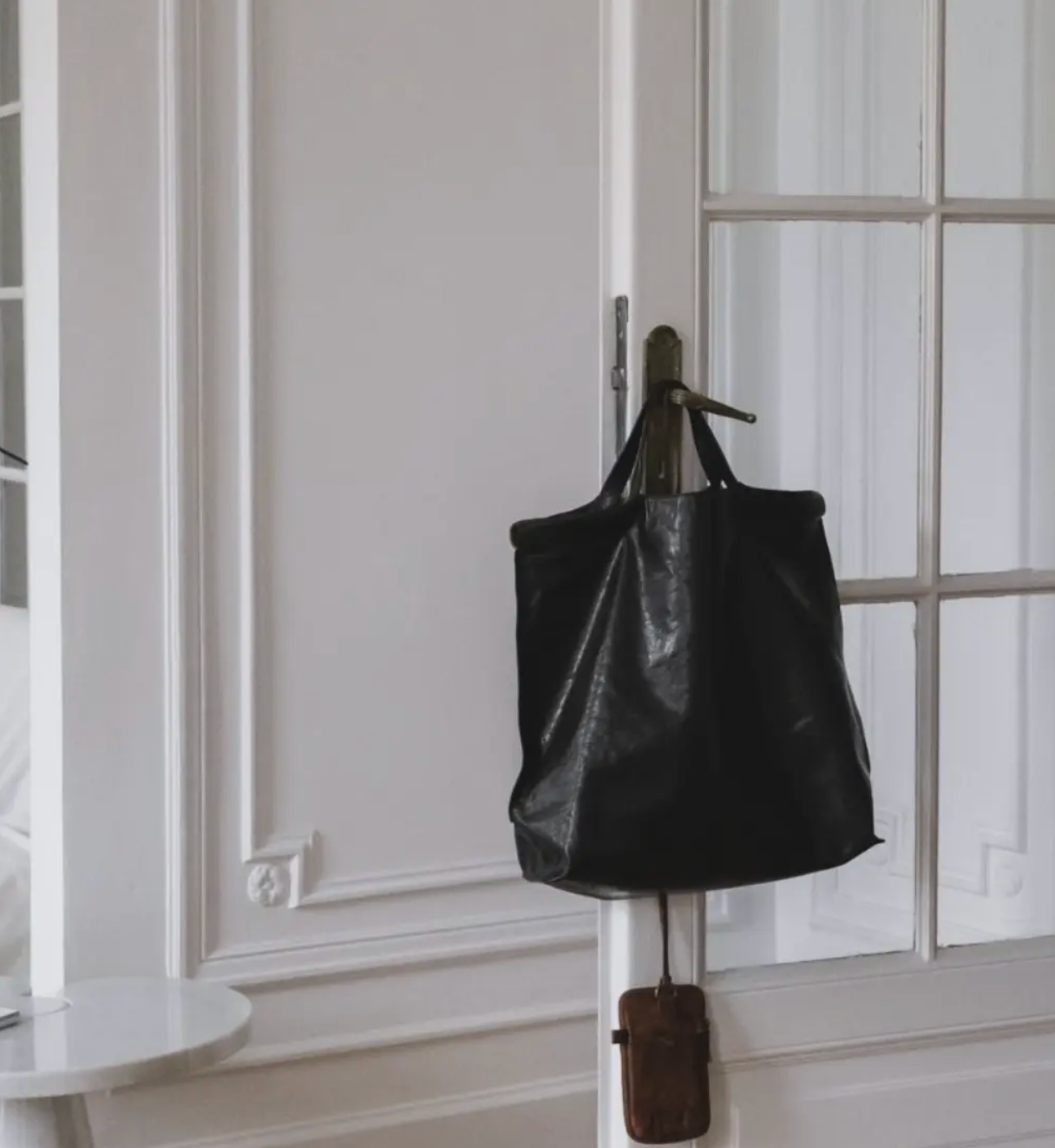 Bea Mombaers Small Shopper Bag Tumbled Black-Bea Mombaers-Thistle Hill