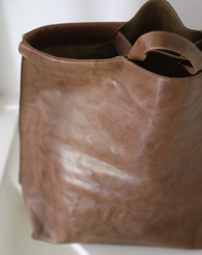Bea Mombaers Large Shopper Bag Tumbled Cognac-Bea Mombaers-Thistle Hill