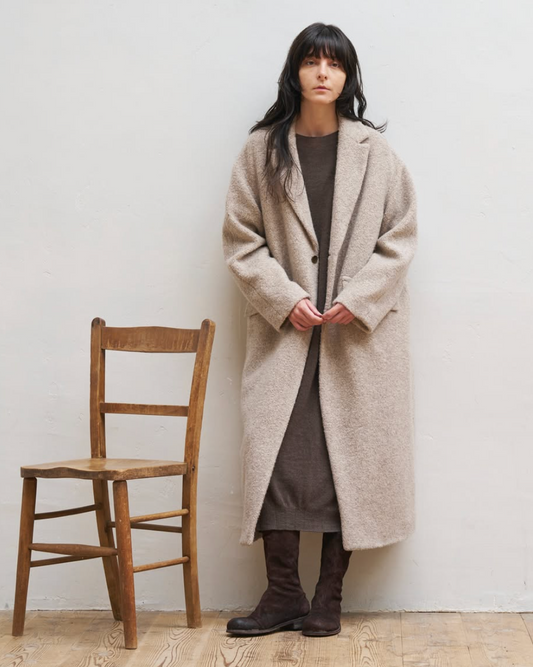 Pas De Calais Relax Cashmere Oversized Long Coat Beige-Pas De Calais-Thistle Hill