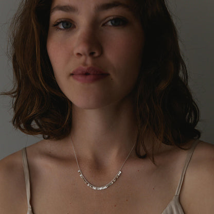 Sia Taylor Silver Tiny Dots Arc Necklace-Sia Taylor-Thistle Hill