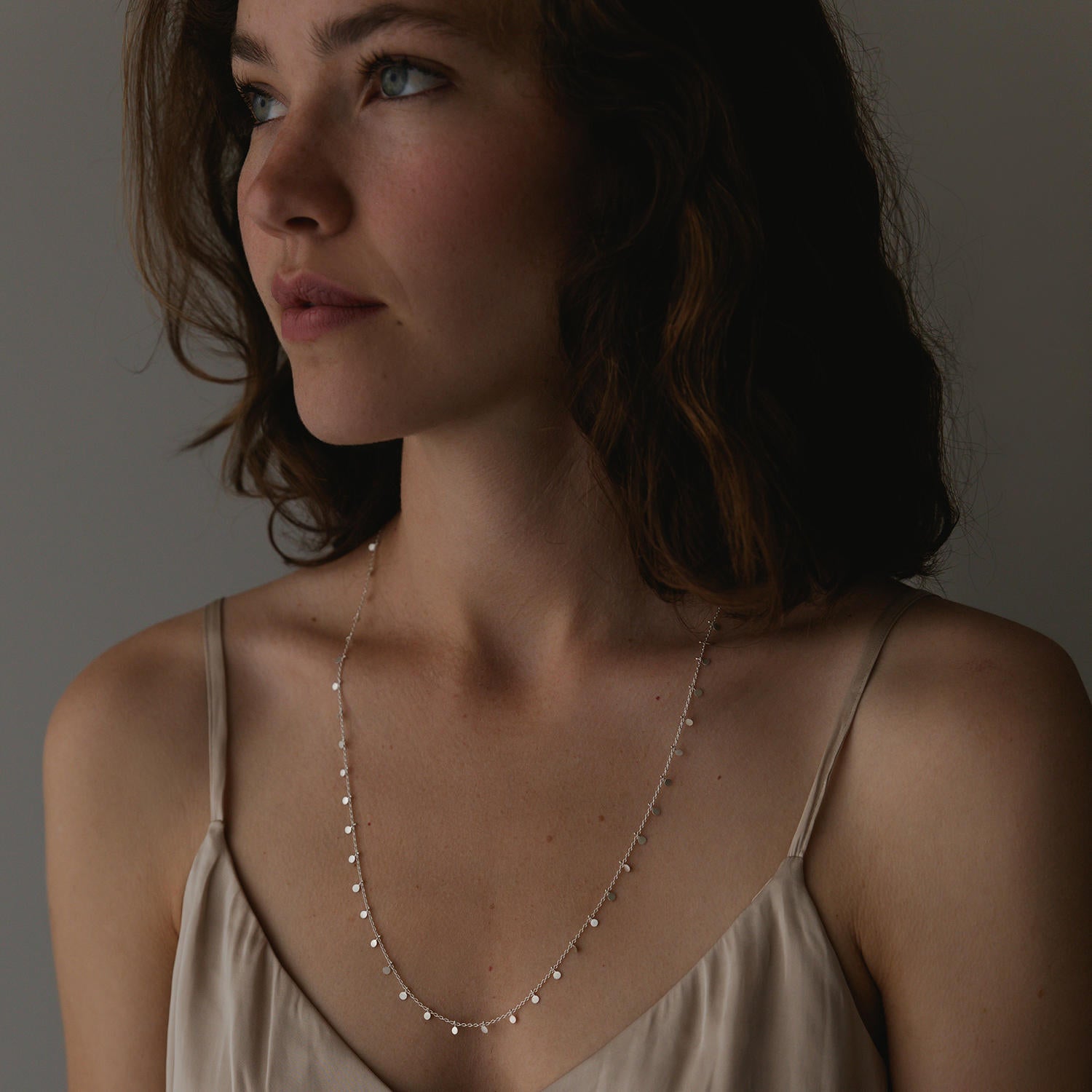 Sia Taylor Silver Long Dot Necklace-Sia Taylor-Thistle Hill