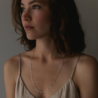 Sia Taylor Silver Long Dot Necklace-Sia Taylor-Thistle Hill