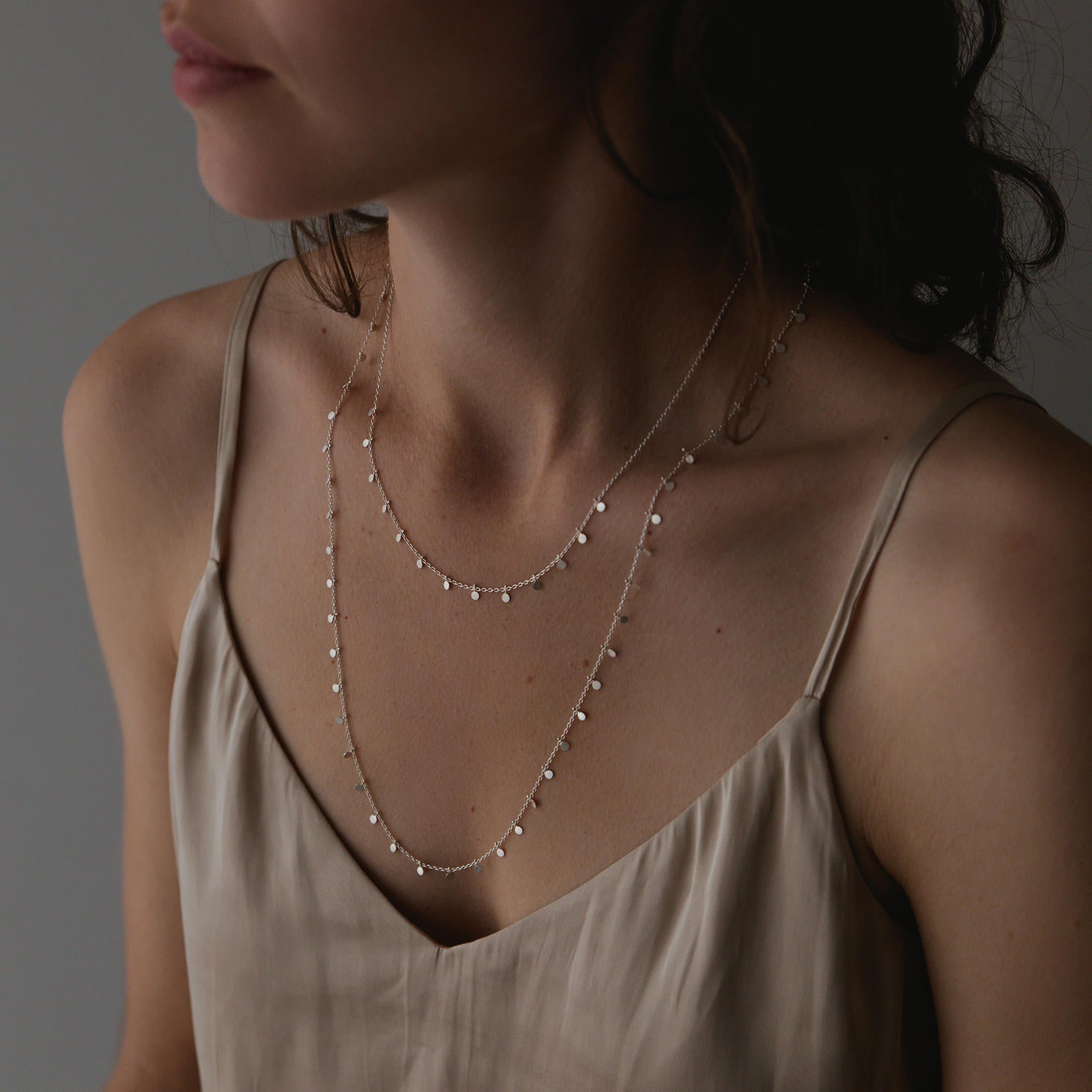 Sia Taylor Silver Long Dot Necklace-Sia Taylor-Thistle Hill