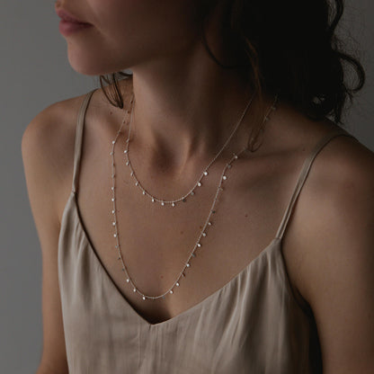 Sia Taylor Silver Long Dot Necklace-Sia Taylor-Thistle Hill