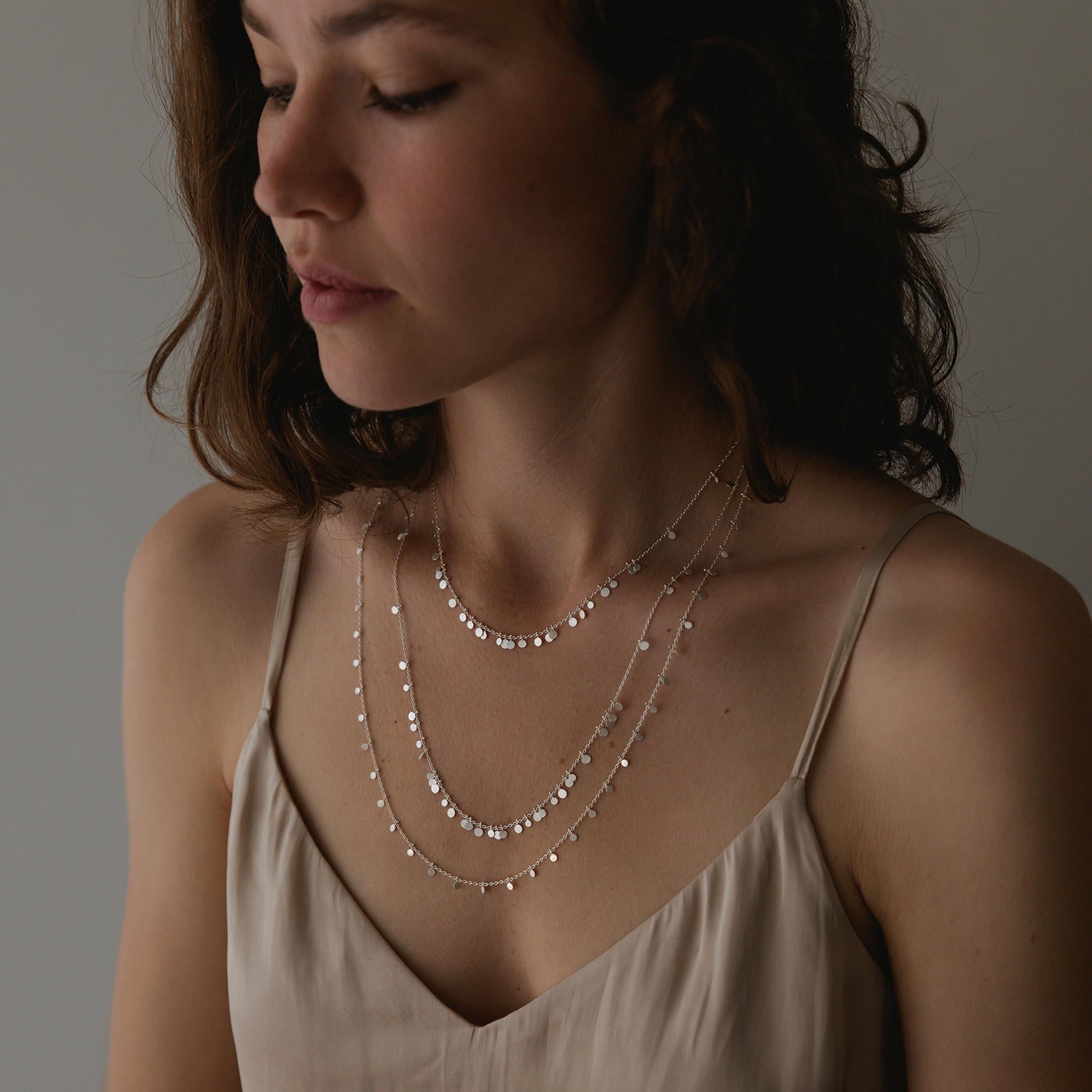 Sia Taylor Silver Long Dot Necklace-Sia Taylor-Thistle Hill