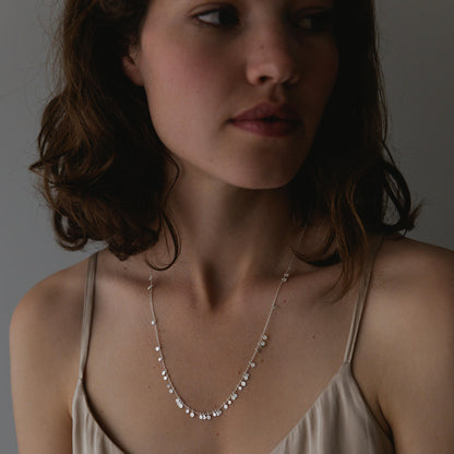 Sia Taylor Silver Long Random Dot Necklace-Sia Taylor-Thistle Hill