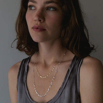 Sia Taylor Silver Long Random Dot Necklace-Sia Taylor-Thistle Hill