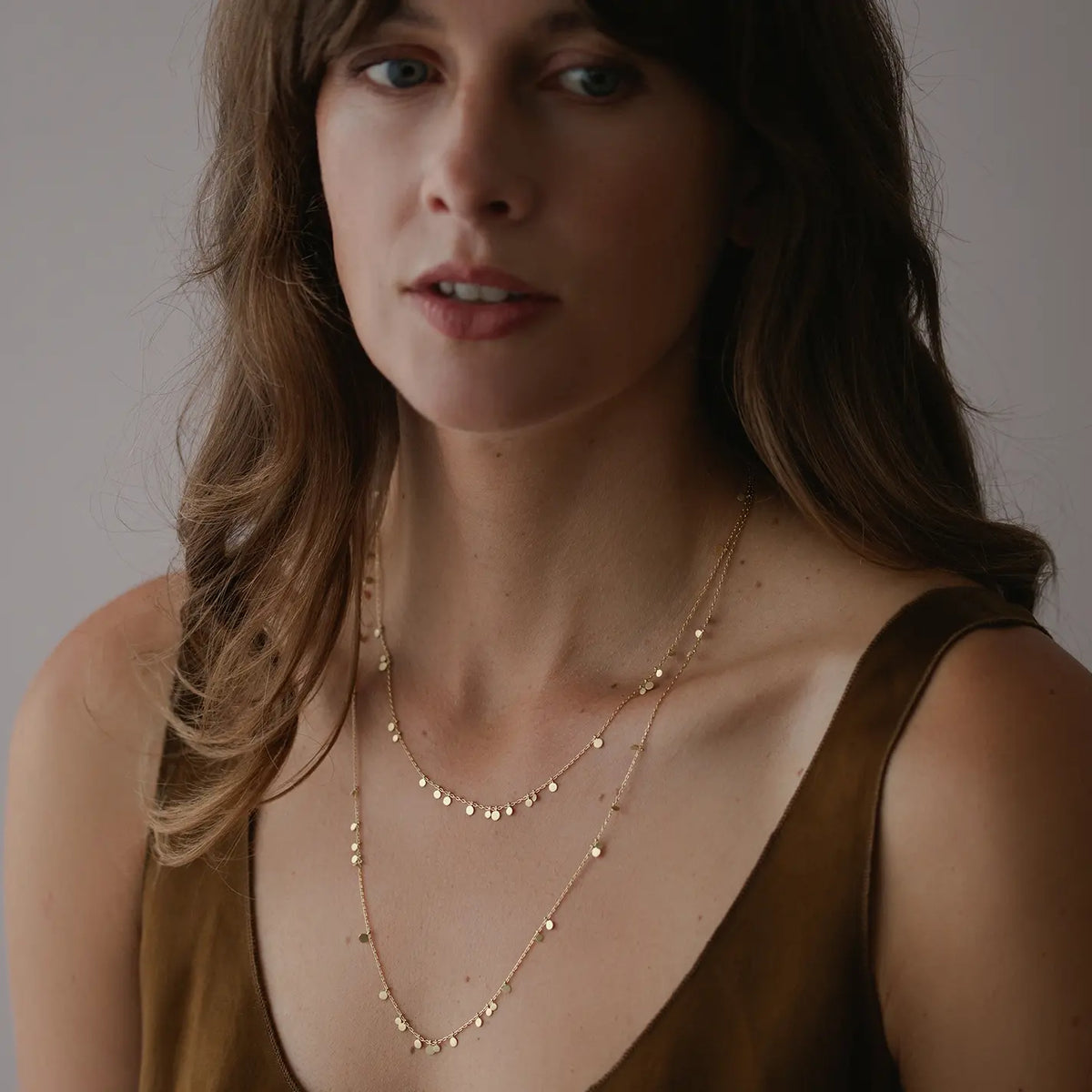 Sia Taylor 18k Long Simple Random Dots Necklace