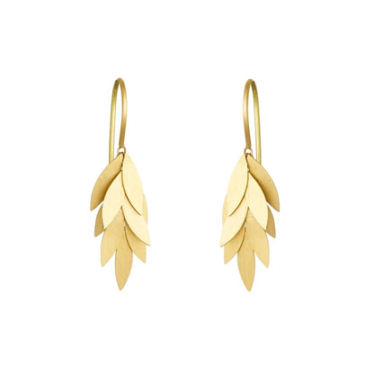 Sia Taylor 18k Small Golden Leaf Earrings-Sia Taylor-Thistle Hill