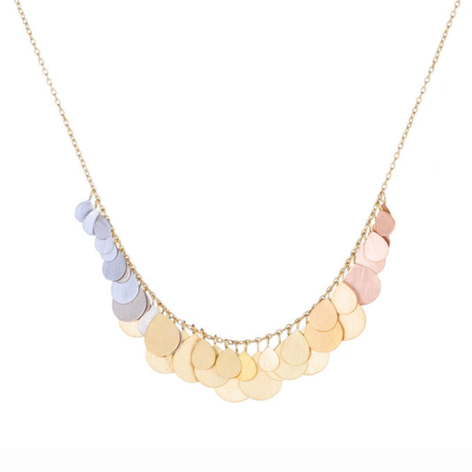 Sia Taylor 18K and Rainbow Gold Petals Arc Necklace-Sia Taylor-Thistle Hill