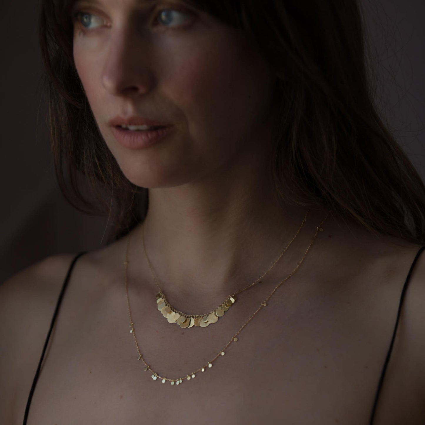 Sia Taylor 18K and Gold Petals Arc Necklace-Sia Taylor-Thistle Hill