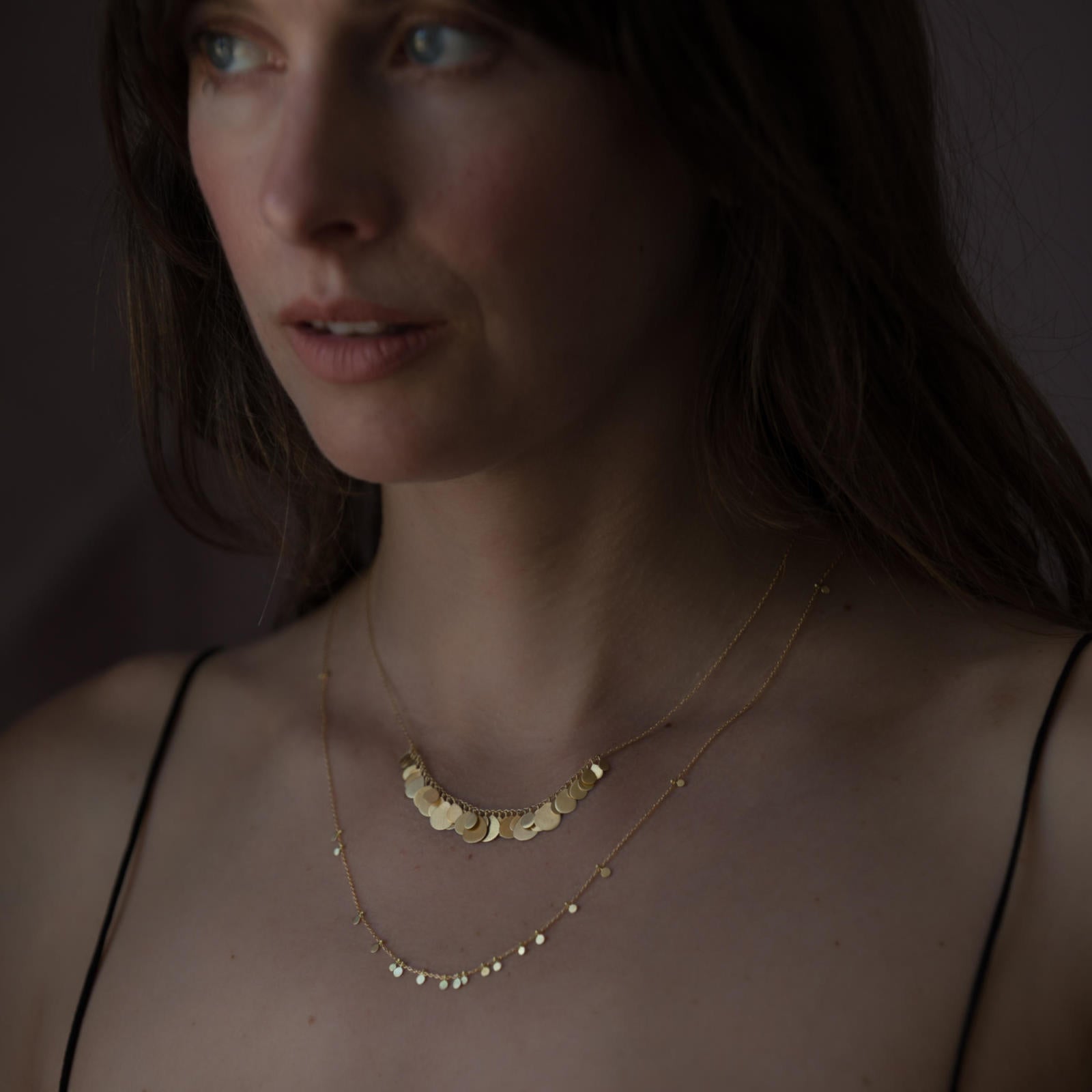 Sia Taylor 18K and Gold Petals Arc Necklace-Sia Taylor-Thistle Hill