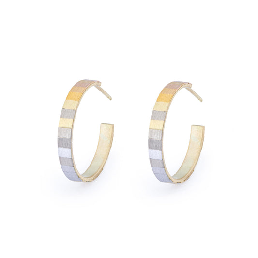 Sia Taylor 18K Rainbow Gold Dawn to Dusk Hoops-Sia Taylor-Thistle Hill
